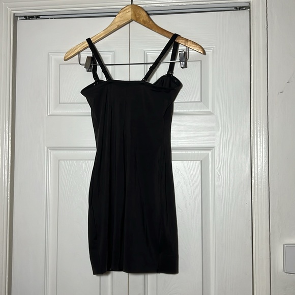 NWT TC Tummy Control Smooth Comfort Black Slip Dress Slimming 38 Small - Picture 5 of 10